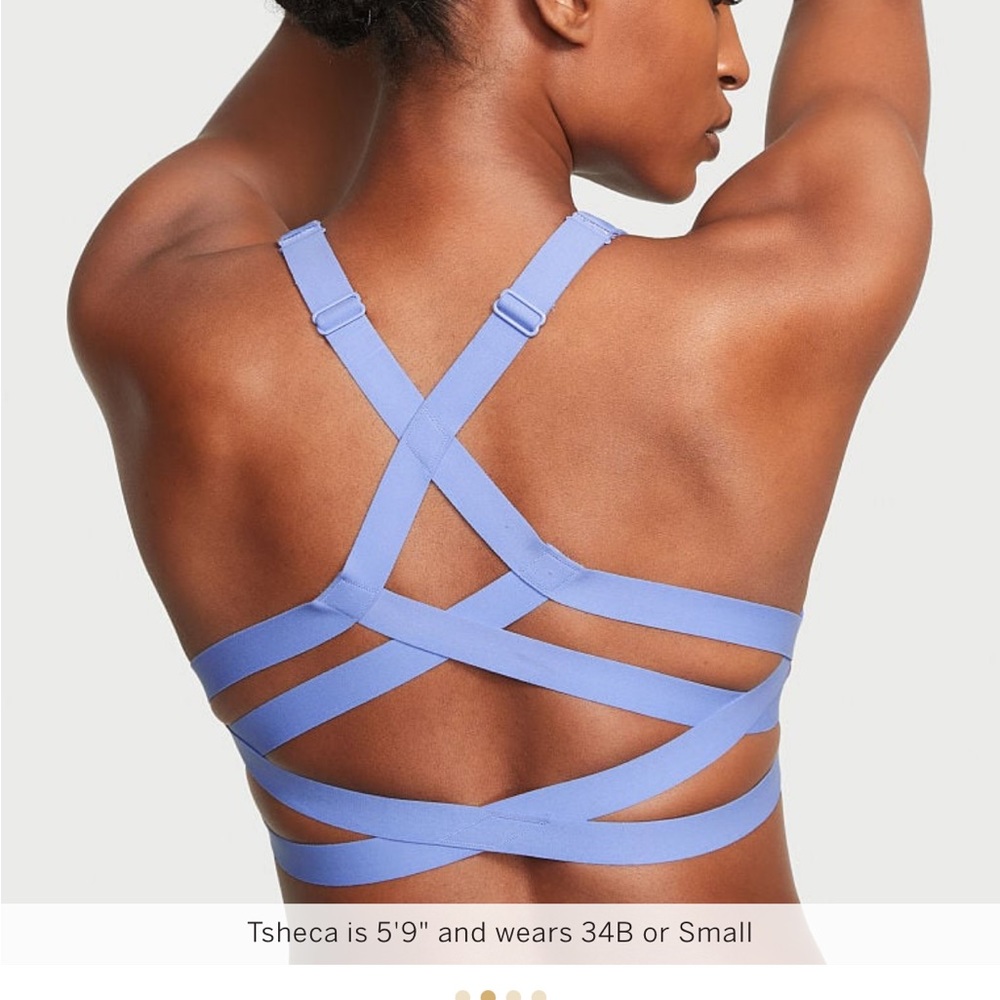 38 DD VS on point front zip bra with strapped back.